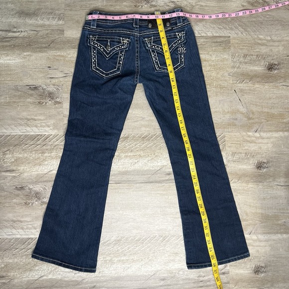Miss Me Mid-Rise Bootcut Jeans Size 25| Buckle Rhinestone Detail| Y2K Western - Picture 6 of 8